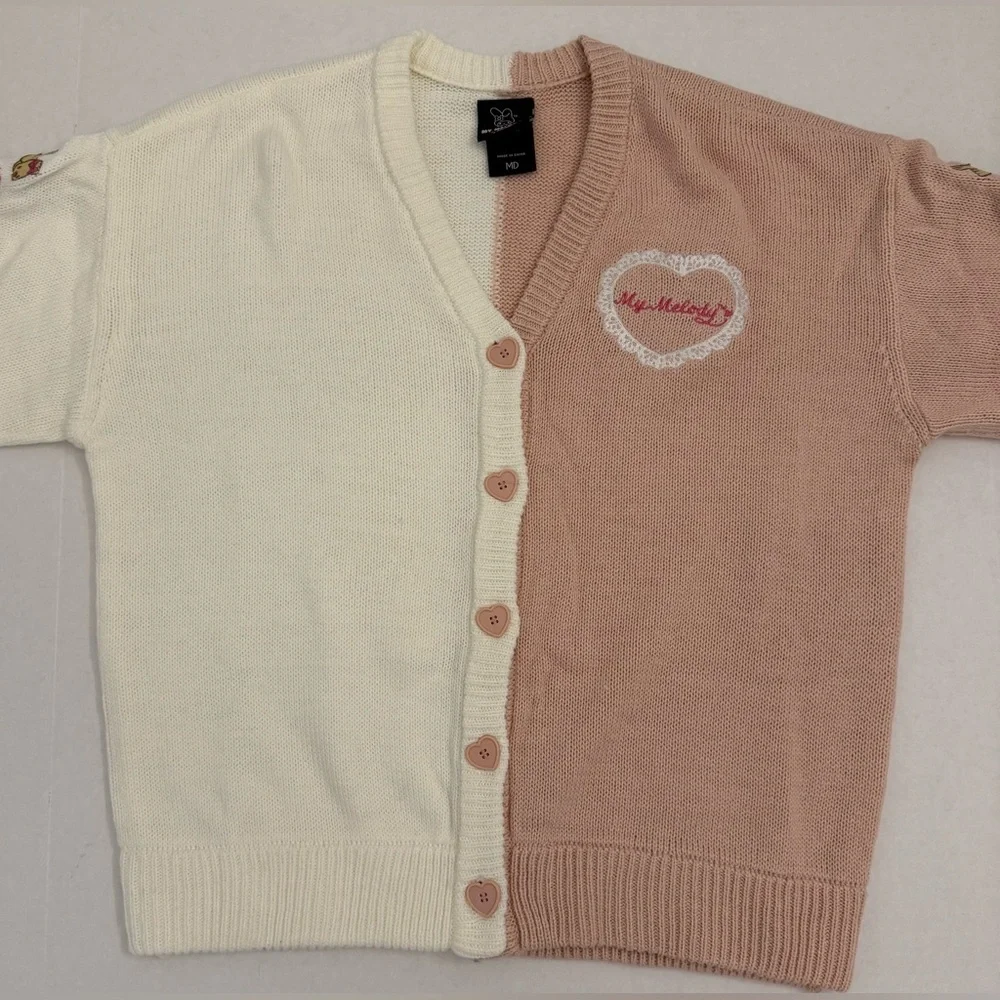 Sanrio My Melody Blush Pink & Creamy White Split Cardigan - Picture 2 of 8